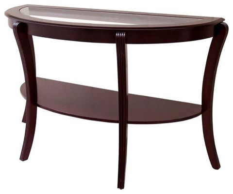 Furniture Of America Stemplez Wood 1-Shelf Semi-Oval Console Table In ... intended for Unpacking the Elegance of the Furniture of America Urbani Dining Table